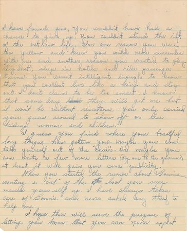 Lot #2032 Bonnie Parker and Clyde Barrow Autograph Letter Signed - Image 3