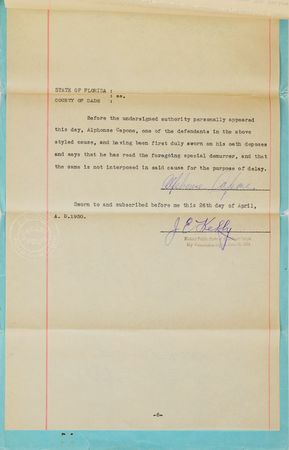 Lot #2102 Al Capone Signed Document - Image 1