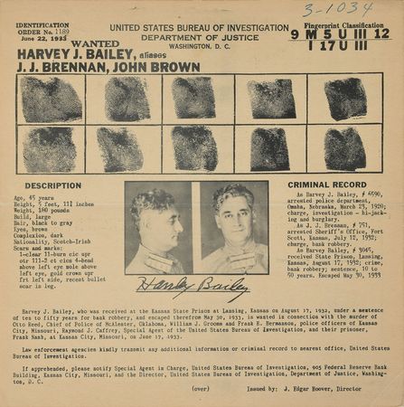 Lot #2111 Harvey Bailey Wanted Poster - Image 1