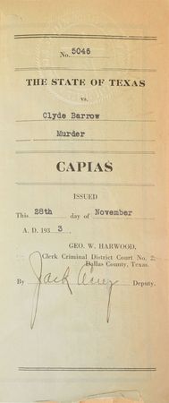 Lot #2021 Bonnie Parker and Clyde Barrow Pair of Original Arrest Warrants - Image 5