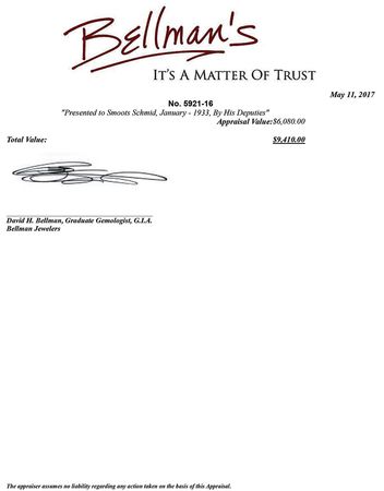 Lot #2016 Sheriff 'Smoot' Schmid's Gold and Diamond Badge - Image 2