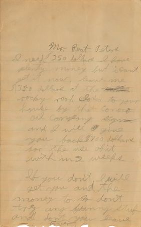 Lot #2070 Raymond Hamilton Gang Letter Signed - Image 1