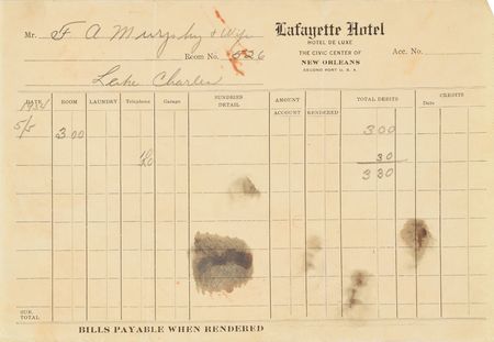 Lot #2028 Raymond Hamilton 1934 Autograph Letter Signed and Hotel Bill - Image 4