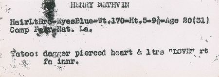 Lot #2075 Henry Methvin Original Vintage Mug Shot Photograph - Image 2