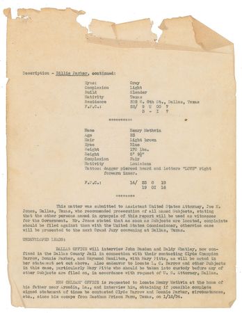 Lot #2075 Henry Methvin Original Vintage Mug Shot Photograph - Image 3