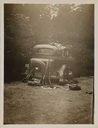 Lot #2037 Bonnie and Clyde Car and Arsenal Pair of Original Vintage Photographs - Image 1
