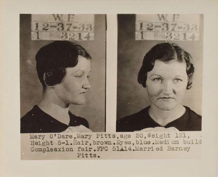 Lot #2029 Raymond Hamilton's Girlfriends Mary Pitts and Katie Jenkins Pair of Original Vintage Mug Shot Photographs - Image 2