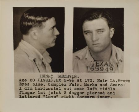 Lot #2041 Henry Methvin Pair of Original Vintage Mug Shot Photographs - Image 1