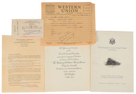 Lot #2050 Sheriff 'Smoot' Schmid's Collection of FDR Texas Centennial Original Vintage Photographs and Ephemera - Image 1