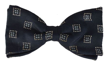 Lot #2127 Meyer Lansky's Blue Square Design Bow Tie - Image 1