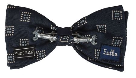 Lot #2127 Meyer Lansky's Blue Square Design Bow Tie - Image 2