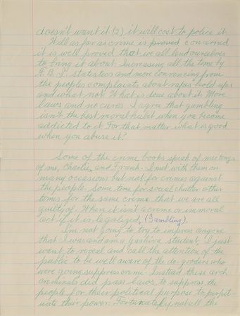 Lot #2120 Meyer Lansky Handwritten Diary Entry on Gambling - Image 2