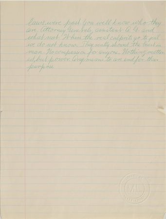 Lot #2120 Meyer Lansky Handwritten Diary Entry on Gambling - Image 3