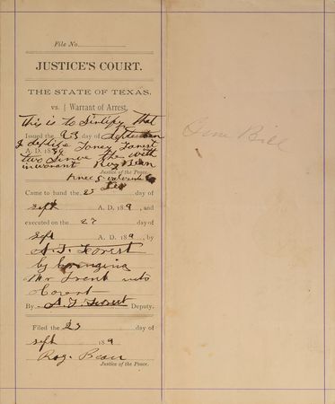 Lot #2006 Roy Bean Signed Document - Image 2