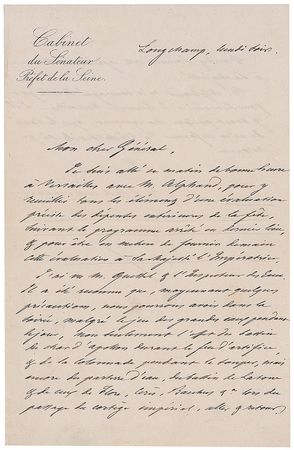 Lot #430 Baron Haussmann: Fireworks planned for Eugenie at Versailles - Image 1