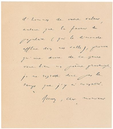Lot #497 Frederic Mistral Handwritten Letter Signed - Image 2