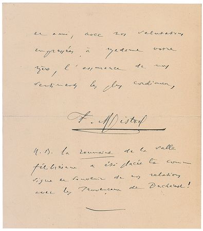 Lot #497 Frederic Mistral Handwritten Letter Signed - Image 5