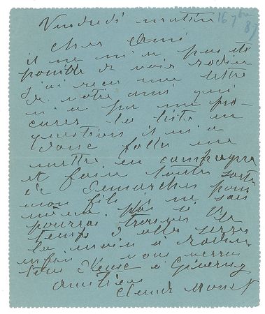Lot #412 Claude Monet: “I don’t even know whether I’ll be able to find time to go and shake Rodin’s hand” - Image 1