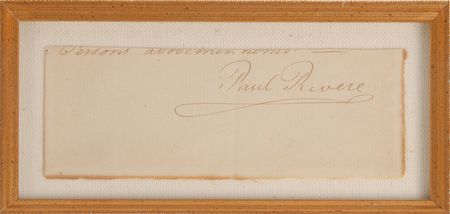 Lot #7 Paul Revere: Exquisite signature of the