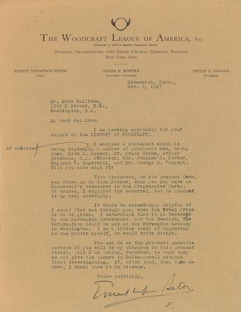 Lot #546 Ernest Thompson Seton: “Everything of permanent value in the Boy Scouts, he took from the Woodcraft” - Image 2