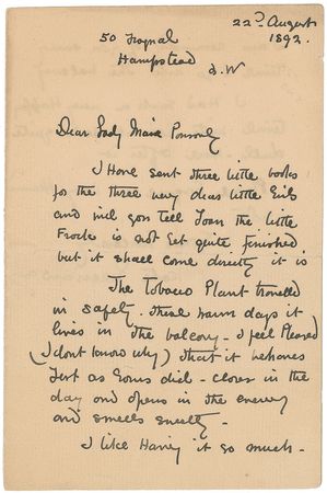 Lot #486 Kate Greenaway Handwritten Letter Signed and Sketch - Image 1
