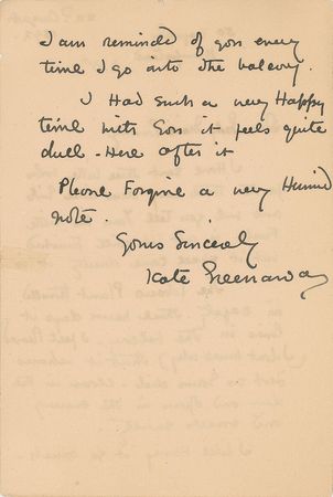 Lot #486 Kate Greenaway Handwritten Letter Signed and Sketch - Image 2