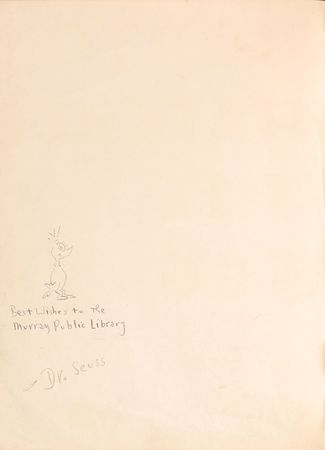 Lot #517 Dr. Seuss: Dr. Seuss ?library book? with sketch - Image 1