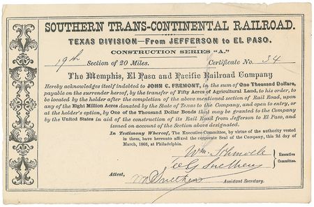 Lot #334 John C. Fremont Signed Document - Image 1