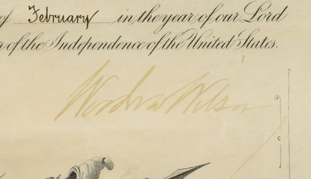 Lot #177 Woodrow Wilson Signed Document - Image 2
