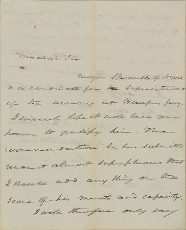 Lot #88 Martin Van Buren: Recommendation for a “superintendent of the armory at Harpers ferry” - Image 1