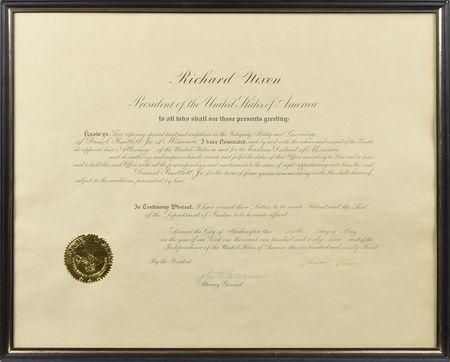 Lot #130 Richard Nixon: Scarce presidential appointment from Nixon - Image 1