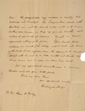 Lot #488 Washington Irving Handwritten Letter Signed - Image 3