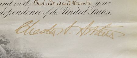 Lot #107 Chester A. Arthur Signed Document - Image 2