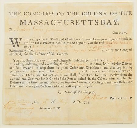 Lot #10 Joseph Warren: Rare early 1775 militia commission by the hero killed in the Battle of Bunker Hill - Image 2