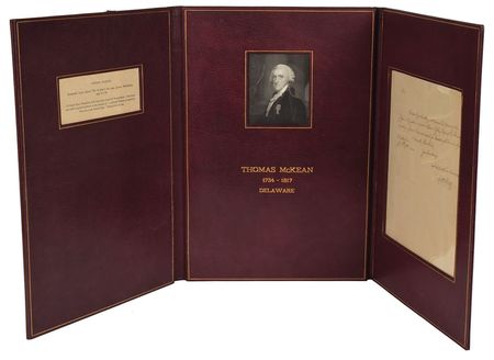 Lot #74 Delaware: Thomas McKean: Chief Justice McKean offers advice 