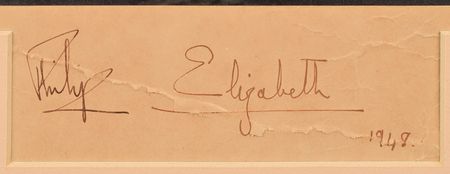 Lot #240 Queen Elizabeth II and Prince Philip: Large Baron portrait of the Royal newly weds - Image 2