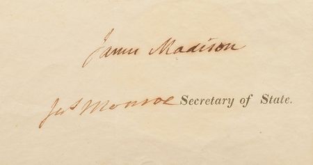 Lot #84 James Madison and James Monroe Signed Document - Image 2