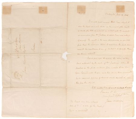 Lot #82 James Madison: Secretary of State Madison writes to a Continental Congressman from Boston - Image 1