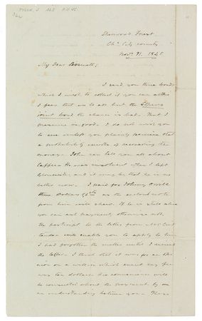 Lot #91 John Tyler: The ex-president collects on small debts: “These are small matters, but the world is made up of atoms” - Image 1