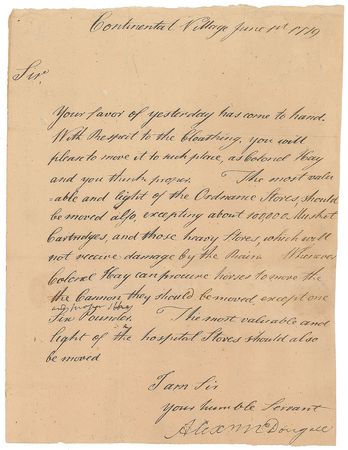 Lot #35 Alexander McDougall Signed Letter