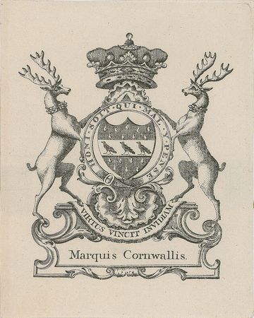 Lot #22 Charles Cornwallis Bookplate