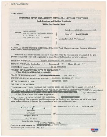 Lot #725 Bonanza Signed Document - Image 3