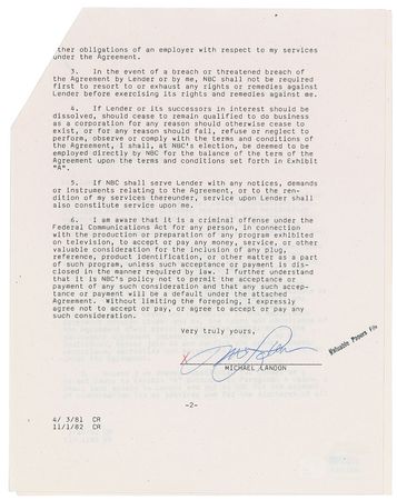 Lot #725 Bonanza Signed Document - Image 5