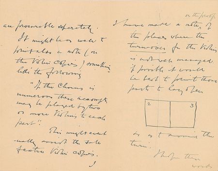 Lot #559 Edward Elgar: Elgar suggests proof changes for 
