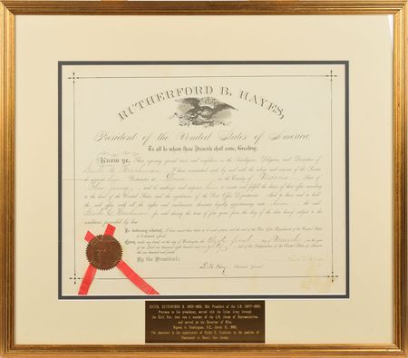 Lot #105 Rutherford B. Hayes Signed Document - Image 1