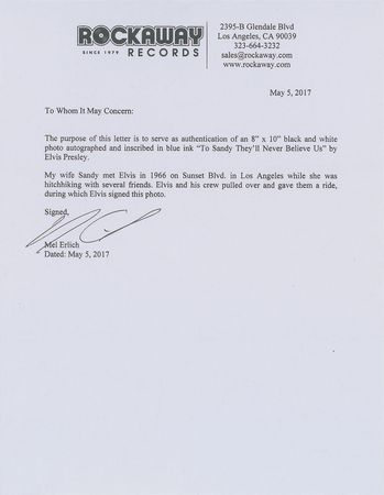 Lot #589 Elvis Presley: 