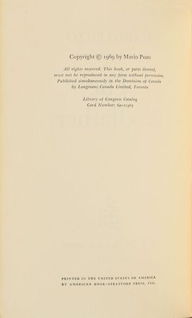 Lot #498 Mario Puzo: 