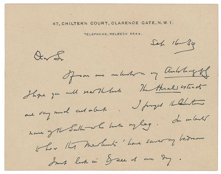 Lot #506 H. G. Wells Handwritten Letters Signed - Image 1