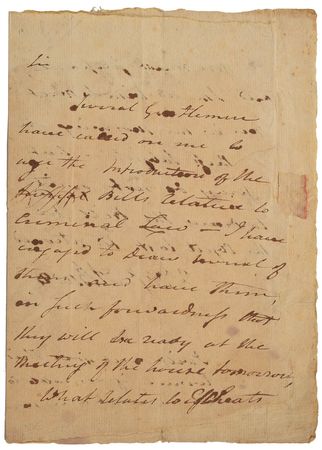 Lot #180 Aaron Burr Handwritten Letter Signed - Image 1