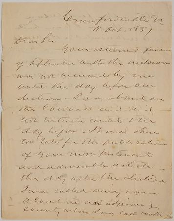 Lot #315 Alexander Stephens Handwritten Letter Signed - Image 1